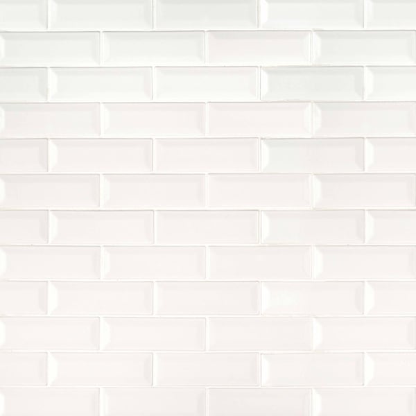 Msi Whisper White Beveled 12 In. X 12 In. X 10 Mm Ceramic